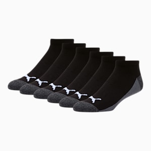 Men's Low Cut Outline Socks [6 Pack], BLACK